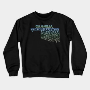 Oklahoma State Outline Maze & Labyrinth Crewneck Sweatshirt